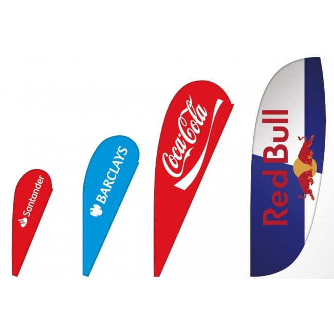 Custom Printed Bat Fan Beach Advertising Flag 130 X 300 Cm