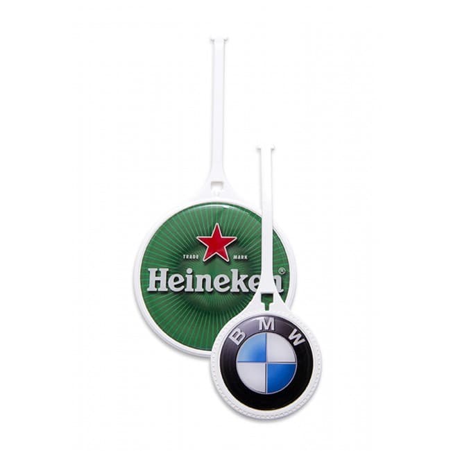 Custom Printed 60 Mm White Plastic Flexi Golf Bag Tag