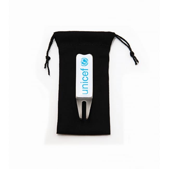 Custom Printed Black Suedette Mini Drawstring Pouch For A Repair Tool