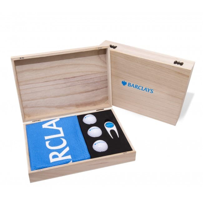 Custom Printed Wooden Contemporary Golf Presentation Gift Box