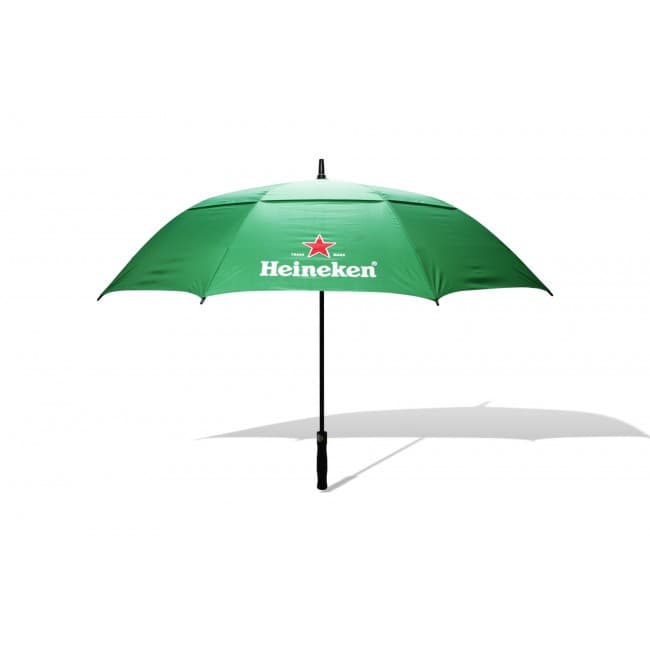 Custom Printed Stratus Auto Opening Double Canopy Screen Printed Golf Umbrella Print To 1 Panel, 2 Colours