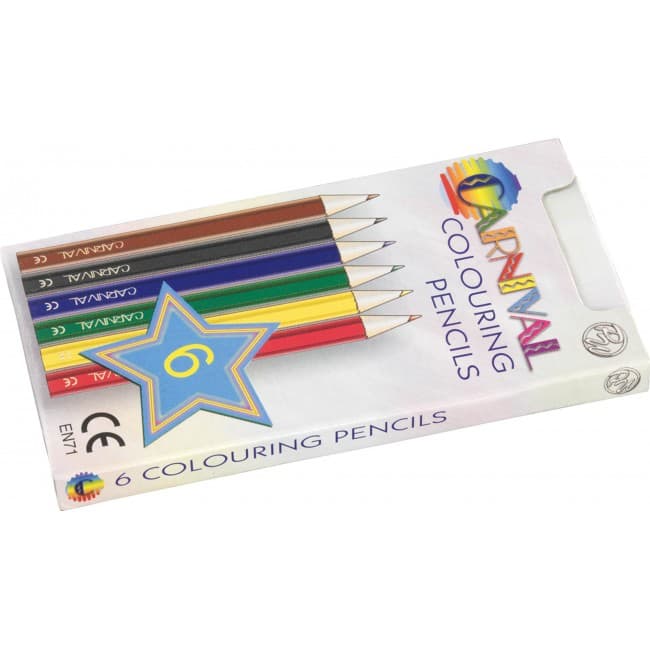 Custom Printed Colouring Pencils Half Size 6 Pack