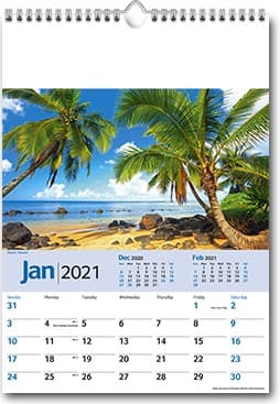 Custom Printed Scenic World Memo Wall Calendar