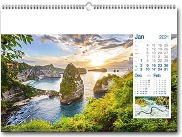 Custom Printed Deep Blue Wall Calendar