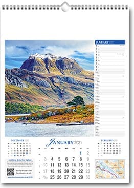 Custom Printed Bonnie Scotland Wall Calendar