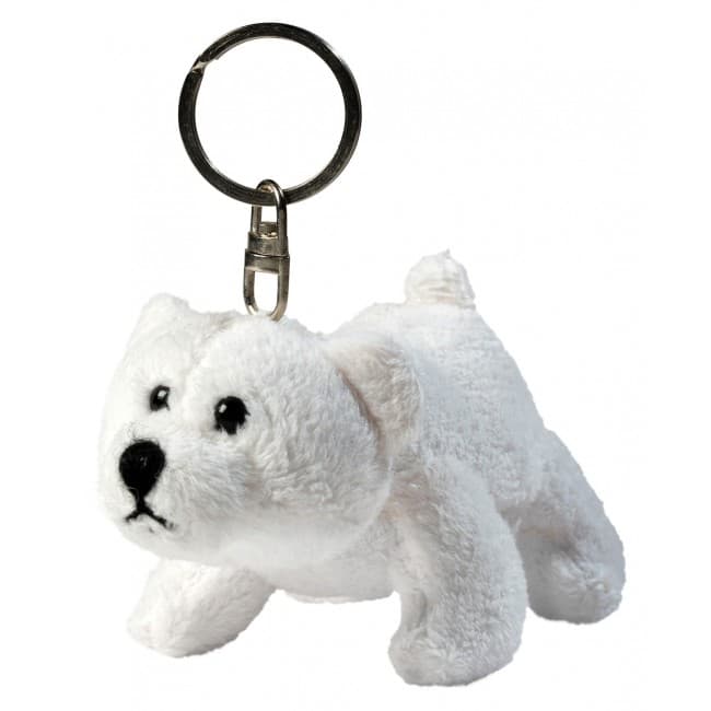 Custom Printed Plush polar bear Freddy with key chain