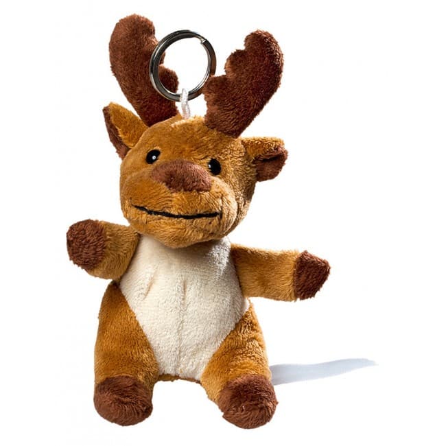 Custom Printed plush moose with keychain