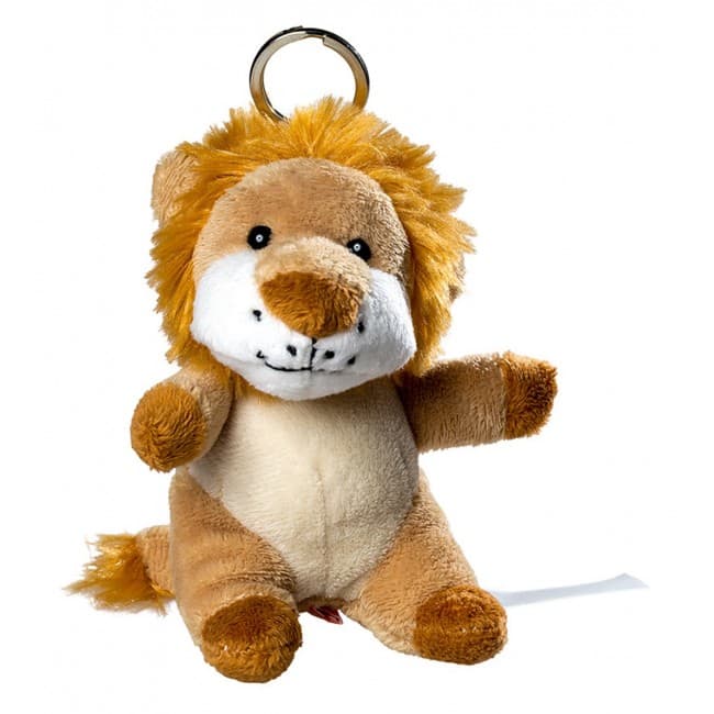 Custom Printed plush lion with keychain