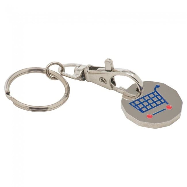 Custom Printed Stamped Iron Trolley Coin Keyring