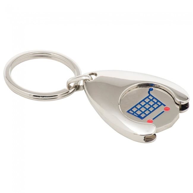 Custom Printed Stamped Iron Wishbone Trolley Coin Keyring