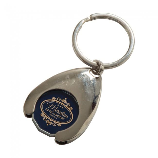 Custom Printed Wishbone Trolley Coin Keyring