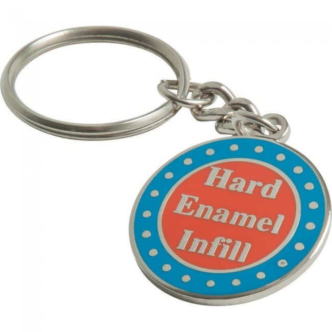 Custom Printed Stamped Copper Hard Enamel Bespoke Keyring 50mm