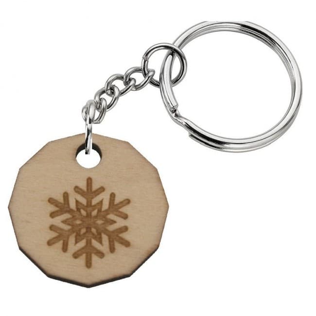 Custom Printed Wooden Keyring 20mm