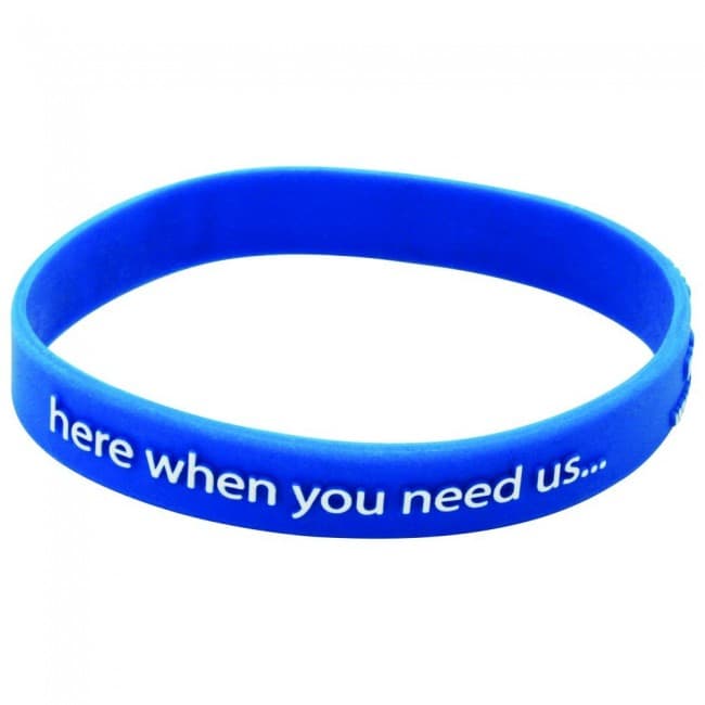 Custom Printed Raised Logo Silicone Wristband Child Size