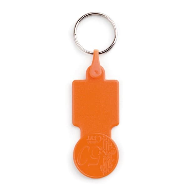 Custom Printed Trolley Coin Plastic Keyring