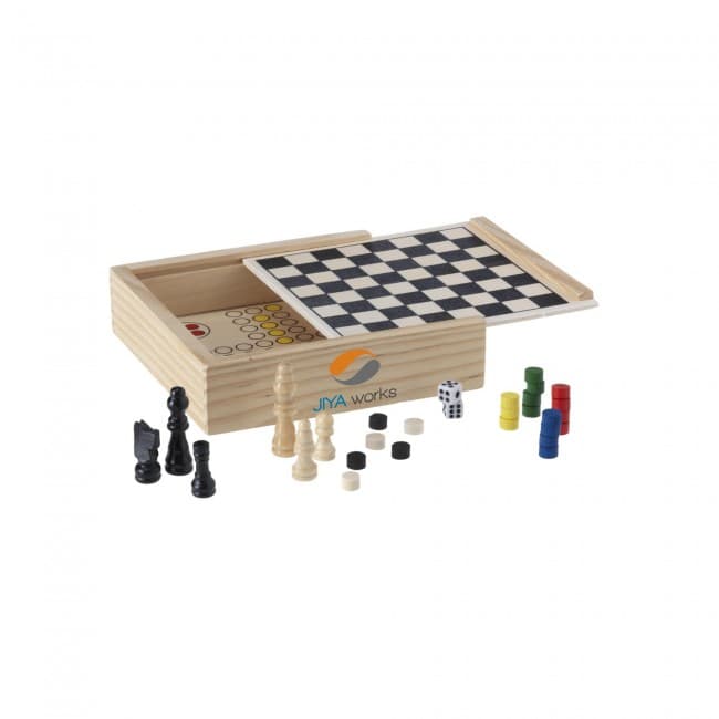 Custom Printed WoodGame 5-in-1 game set