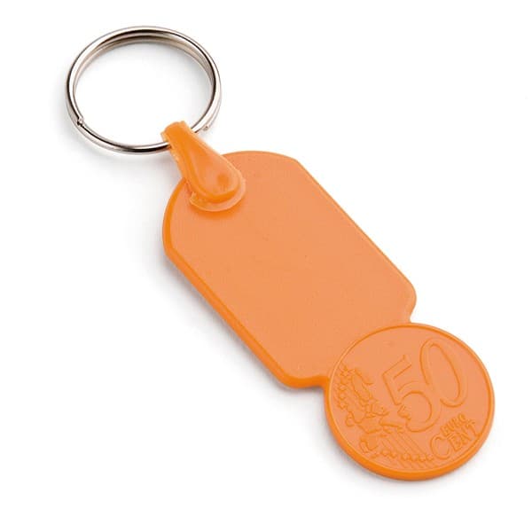 Custom Printed Trolley Coin Plastic Keyring