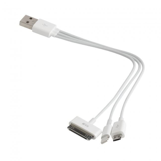 Custom Printed 3-Way Charger USB charging cable