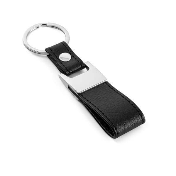 Custom Printed Imitation Leather & Metal Keyring