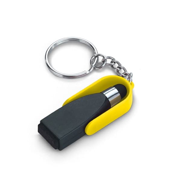 Custom Printed ABS Keyring With Touch Tip & Screen Cleaner