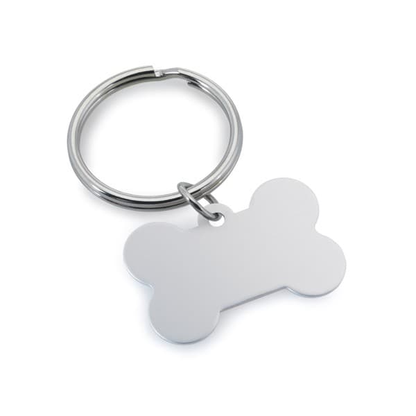 Custom Printed Aluminium Bone Shaped Keyring