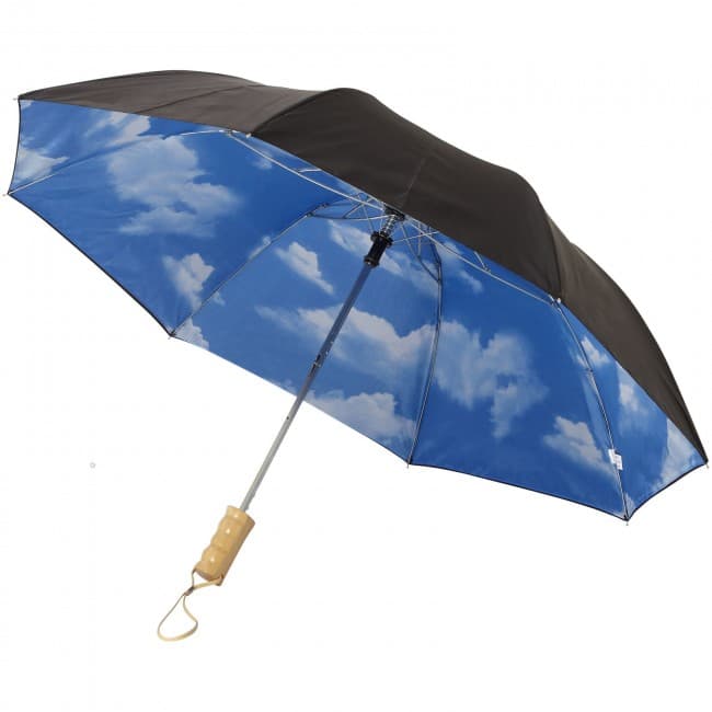 Custom Printed Blue-skies 21'' foldable automatic umbrella