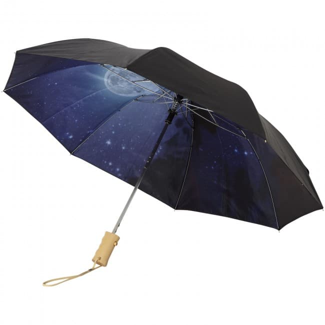 Custom Printed Clear-night 21'' foldable automatic umbrella