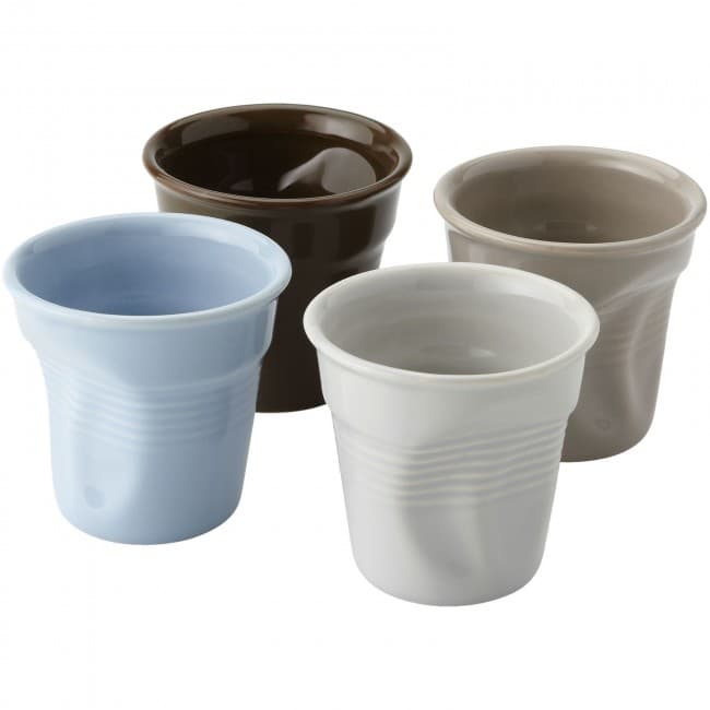 Branded Milano 4-piece ceramic espresso cup set