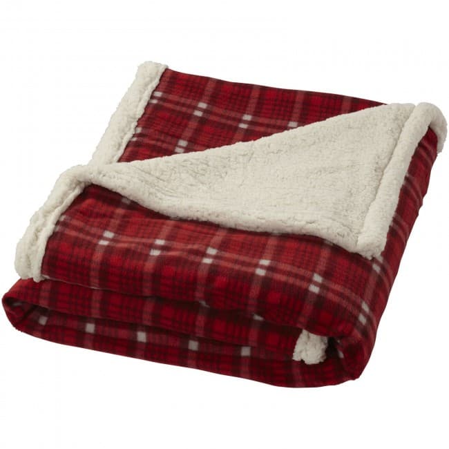 Custom Printed Joan sherpa plaid blanket - Image 1