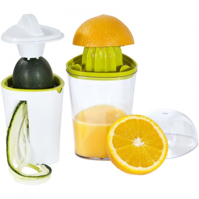 Custom Printed Juicee 2-in-1 juicer and spiral slicer set