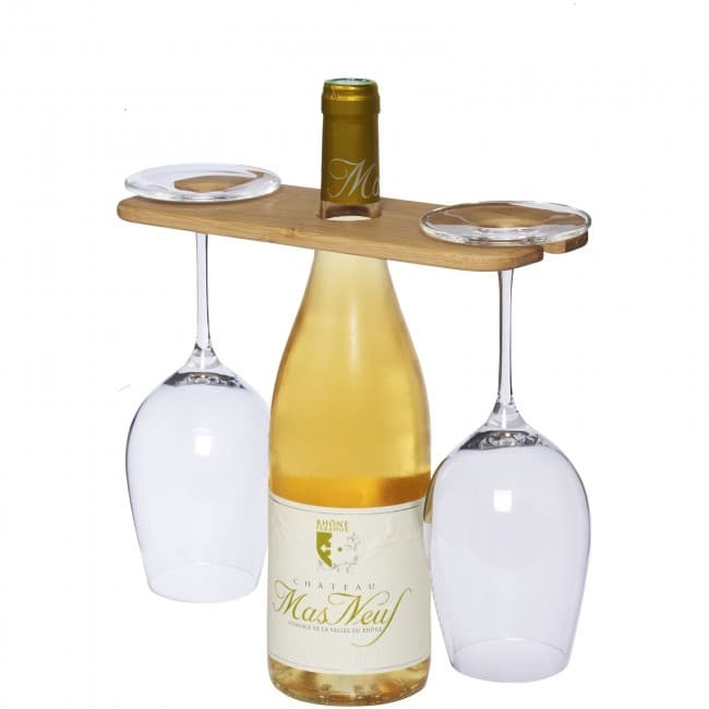 Branded Miller wine bottle and glass carrying butler