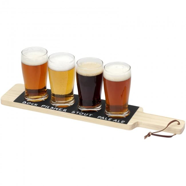 Branded Cheers beverage flight serving tray