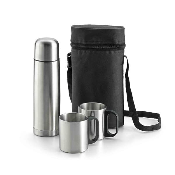 Custom Printed Durant Stainless Steel Thermos And Mugs Set