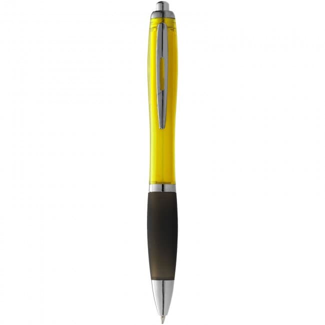 Custom Printed Nash ballpoint pen with coloured barrel and black grip - Image 4