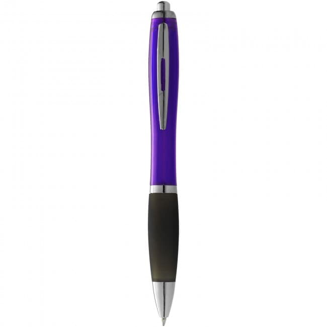 Custom Printed Nash ballpoint pen with coloured barrel and black grip - Image 3