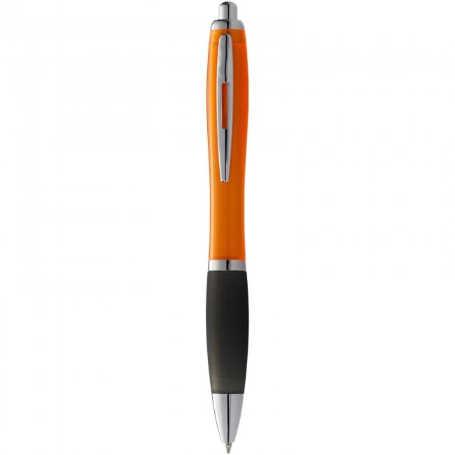 Custom Printed Nash ballpoint pen with coloured barrel and black grip - Image 7