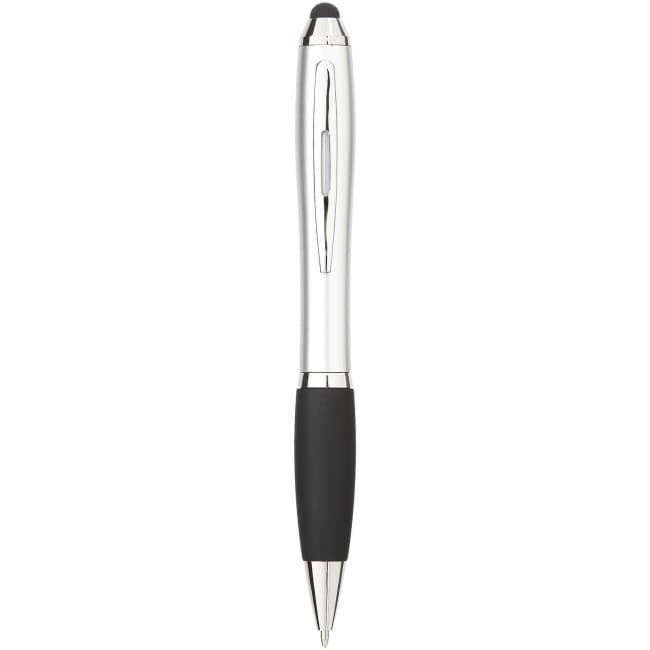 Custom Printed Nash coloured stylus ballpoint pen with black grip - Image 8