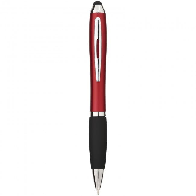 Custom Printed Nash coloured stylus ballpoint pen with black grip - Image 6