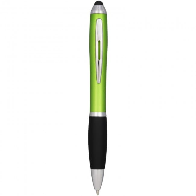 Custom Printed Nash coloured stylus ballpoint pen with black grip - Image 3