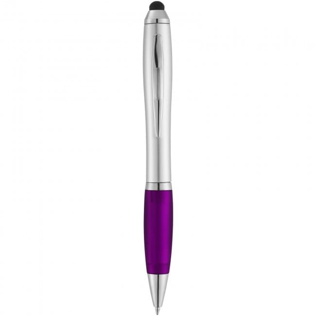 Custom Printed Nash stylus ballpoint pen with coloured grip - Image 3