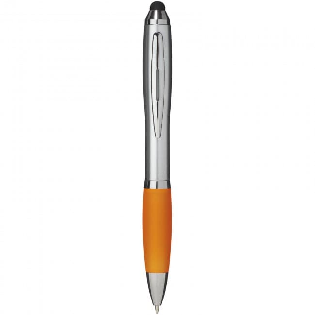 Custom Printed Nash stylus ballpoint pen with coloured grip - Image 1