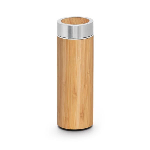 Custom Printed Bamboo And Stainless Steel Thermos 430ml