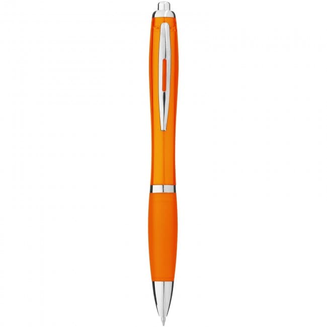 Custom Printed Nash ballpoint pen with coloured barrel and grip - Image 3