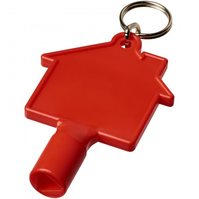 Custom Printed Maximilian house-shaped meterbox key with keychain - Image 2