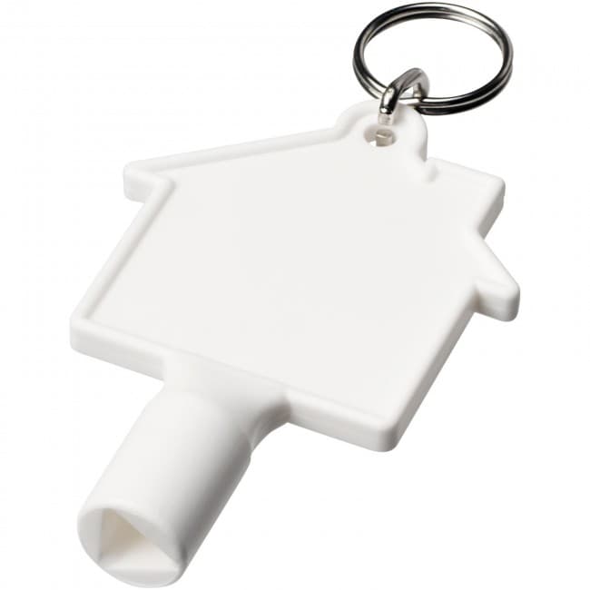 Custom Printed Maximilian house-shaped meterbox key with keychain - Image 1