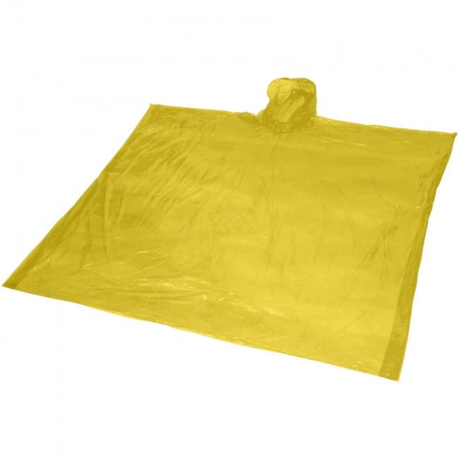 Custom Printed Ziva disposable rain poncho with pouch - Image 1