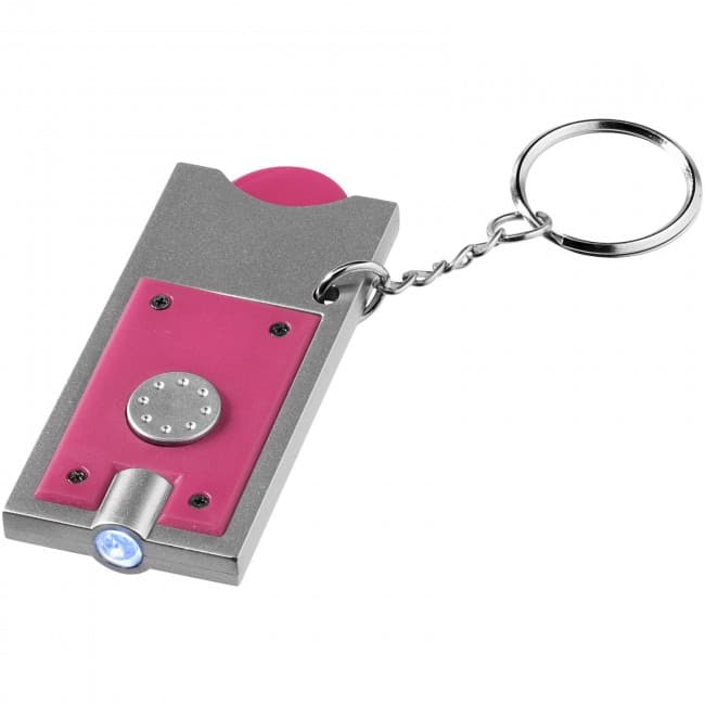 Custom Printed Allegro LED keychain light with coin holder - Image 2