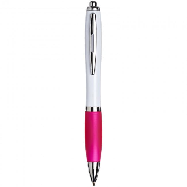 Custom Printed White Curvy Ballpen : White: - Image 1