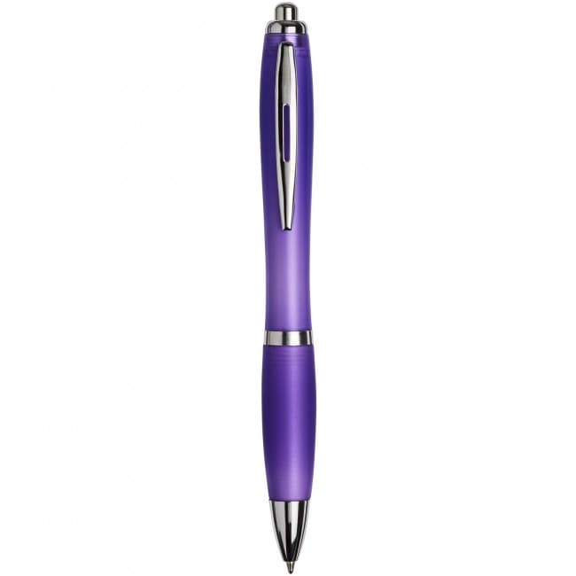 Custom Printed Frosted Curvy ballpoint pen-WH - Image 2