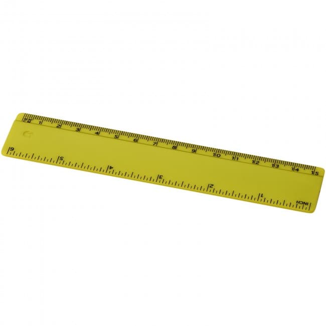 Custom Printed Renzo 15 cm plastic ruler - Image 1